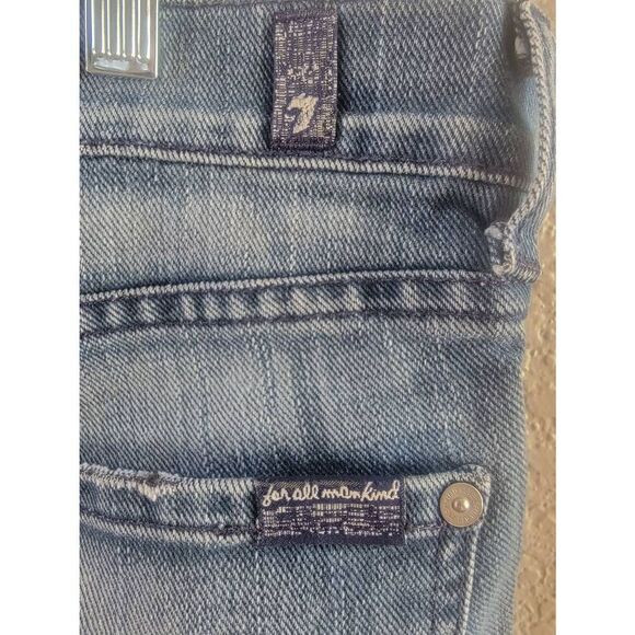 7 For All Mankind Men's Blue Mid Rise Zip Fly Bootcut Denim Jeans Size 36 - Picture 4 of 6